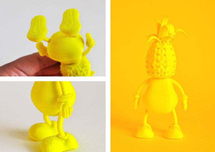 Pineapple Puppet by Niermala B. Timmers www.niermalatimmers.com #timmers #fruit #yellow #orange #dol #puppet #printing #niermala #plastic #pineapple #3d