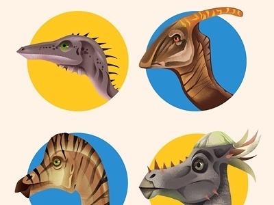 Dribbble - dino by Dave Mott #dave #mott #circles #illustration #dinosaurs