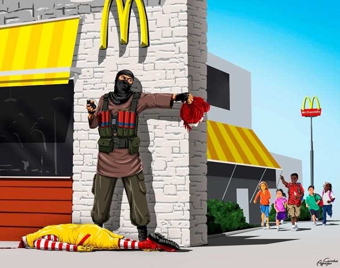Powerful Satirical Illustrations of War and Peace by Gunduz Agayev