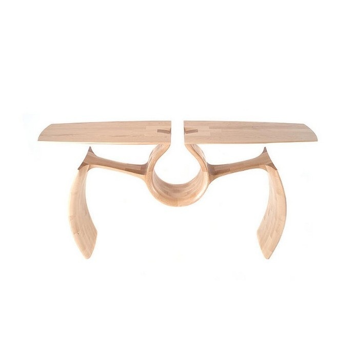 Unconventional Maple Entry Table Exuding a Singular, Continuous Form #wood #furniture #table