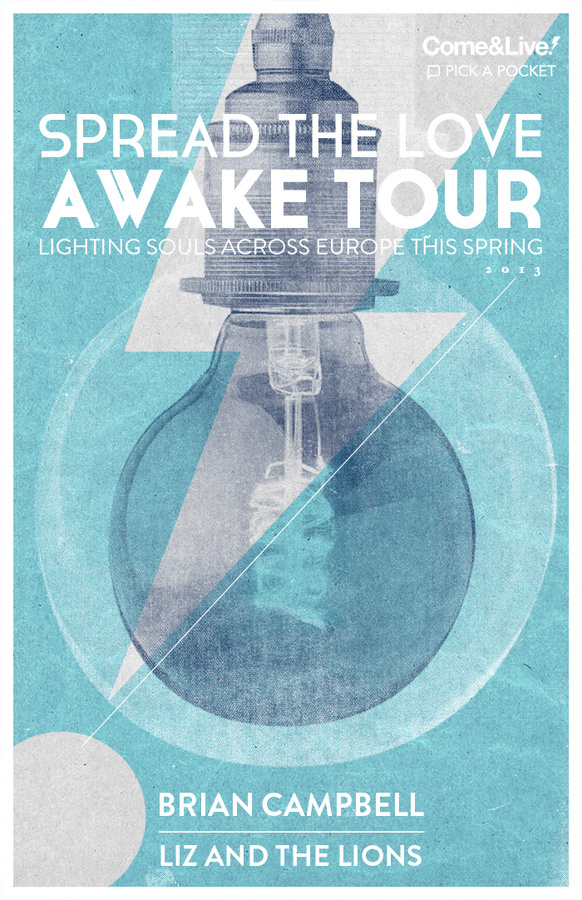 Awake_poster_11x17_detail #bulb #nick #comelive #dmico #poster #light #tour