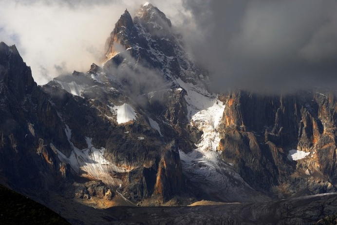 Mountainscape of the Rongme Ngatra ri looking on his glacier (Cho La Ri), Tibet