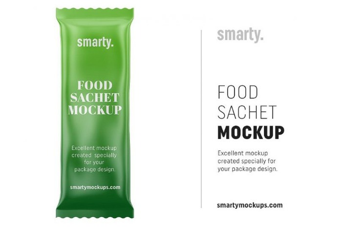 Food Sachet Mockup PSD