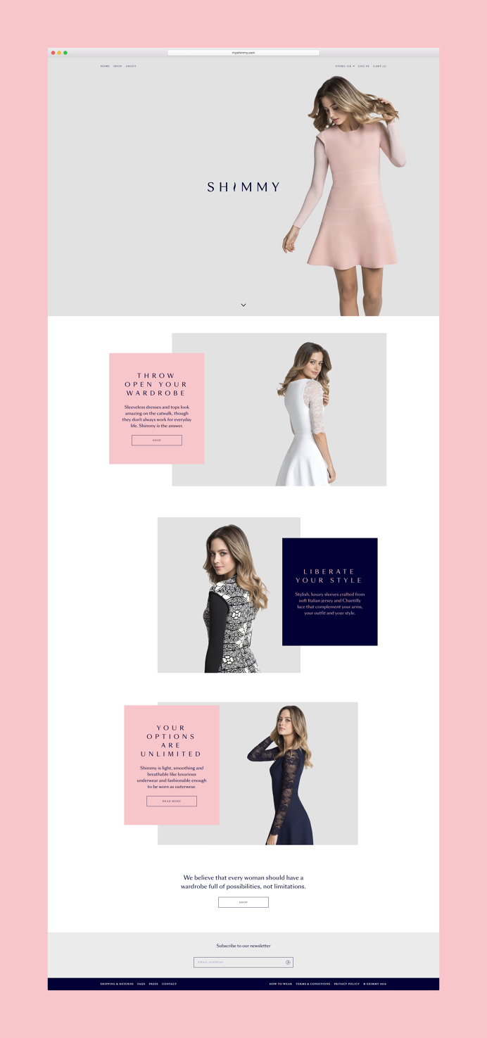 Shimmy fashion beautiful packaging branding corporate design pink minimal logo business card stationery ragged edge mindsparkle mag graphic