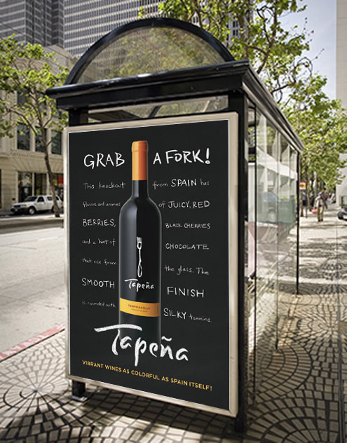 Tapeña Wine Freixenet, Spain Spring 2010 Bus Shelter Ad Spain #wine #advertising
