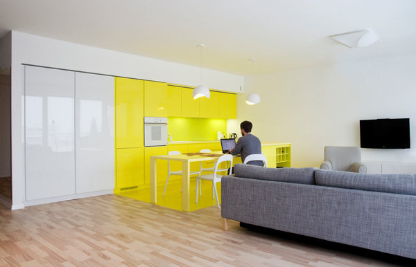 Cheerful Apartment in Krakow by PERA studio #interior #design #yellow #decor #kitchen #deco #decoration