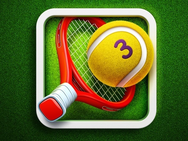 Hit Tennis 3 App Icon #tennis #sport #grass #icon #ball #racket #design #ramotion #texture #app #ios #game