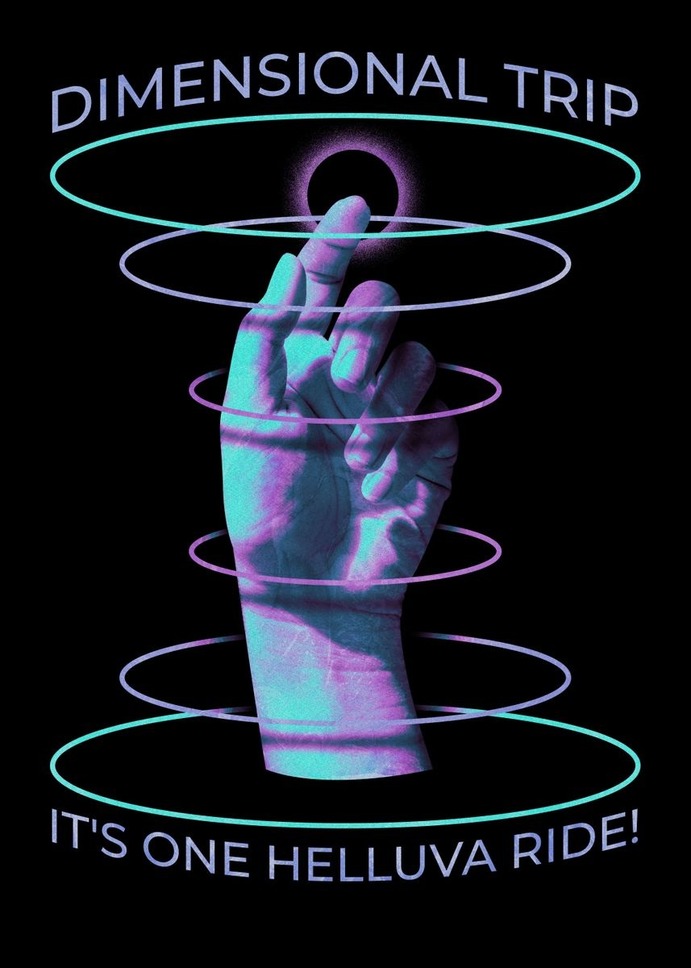 "Dimensional Trip Hand" Poster Print on metal by Sam Kal