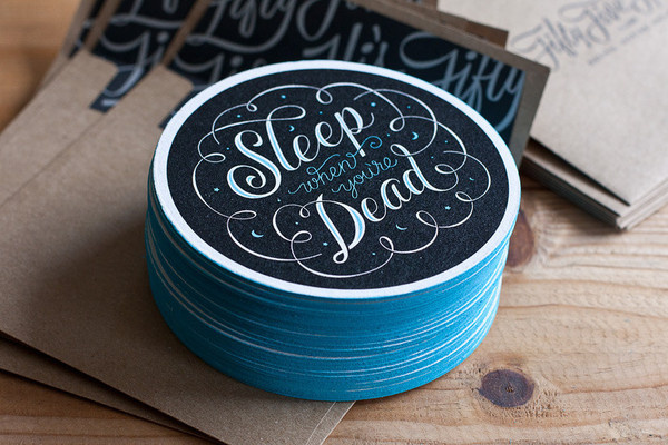 Sleep When You're Dead Coasters #type #lettering #coaster #typography