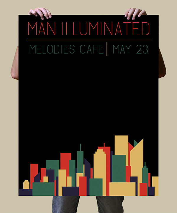 Man Illuminated Gig Poster by Matt Hodin www.behance.net/matthodin