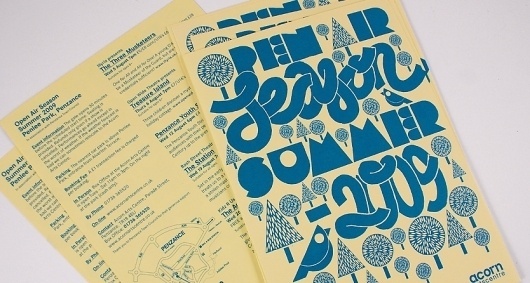 Acorn Open Air | Print Design | A-Side #music #illustration #flyer #typography