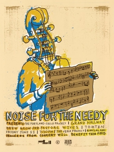 GigPosters.com - Portland Cello Project, The - Grand Hallway - Drew Grow And Pastors Wives - Tomten #chad #screenprint #lundberg #poster