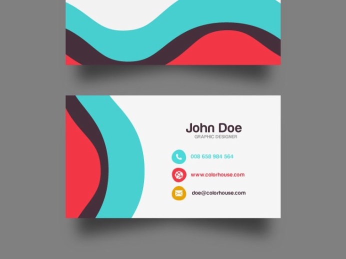 Flat Wave Business Card Template
