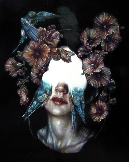 Marco Mazzoni #painting #paint #girl #flowers