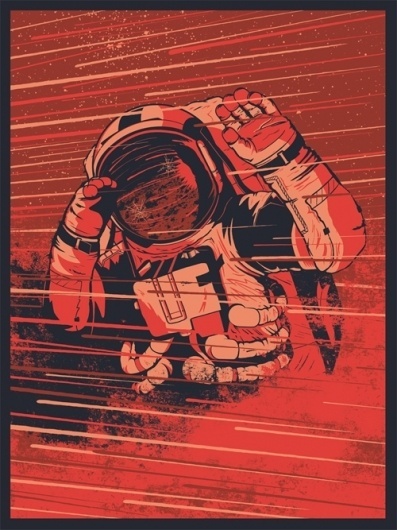 Olympus Mons on Pikted #astronaut #illustration #red