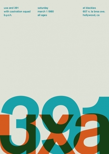 uxa and 391 at blackies, 1980 - swissted #design #swiss #poster #typography