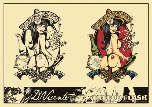 Tattoo Flash 2010 on the Behance Network #sombrero #design #graphic #illustration #tattoo #vintage