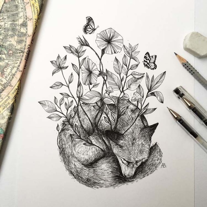 Black Pen Illustrations
