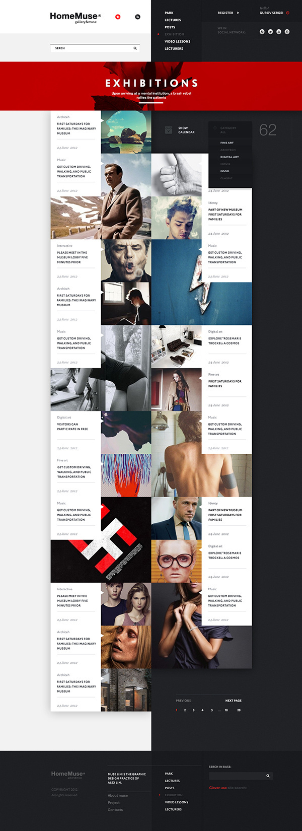 HomeMuse Gallery on Behance #layout #pagedesign #ui