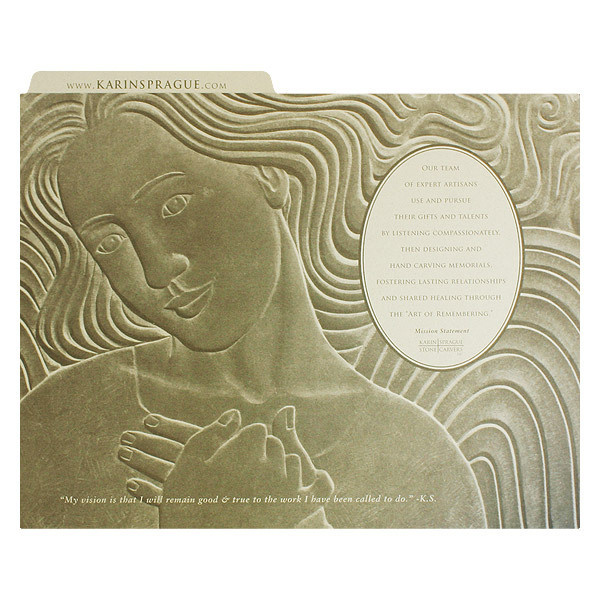 Karin Sprague Sculpted Art Presentation Folder #visual #embossed #design #presentation #gold #art #stunning #tone #folder