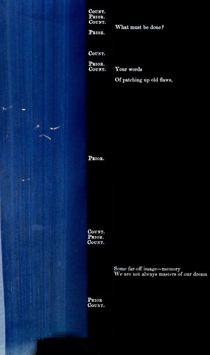 Count. Your words* imperfect page scan (erasured; inverted) from page of "Madonna Pia, a Tragedy" Fraser's Magazine (September 1853) :