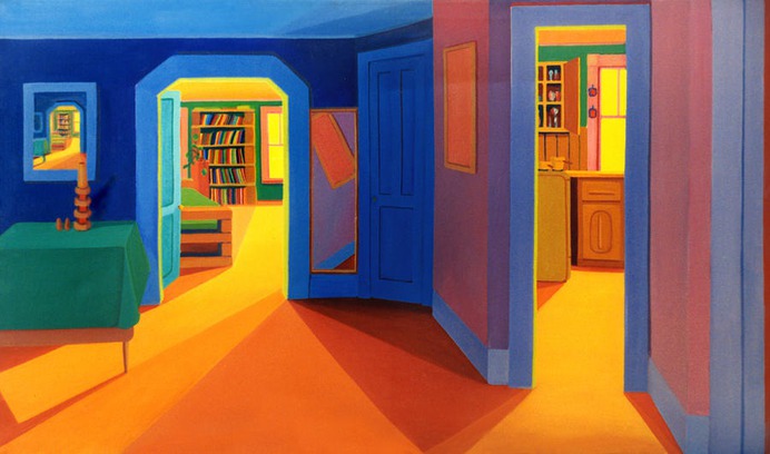 Colorful Painting - My Malden Apartment Interior by Nancy Griswold