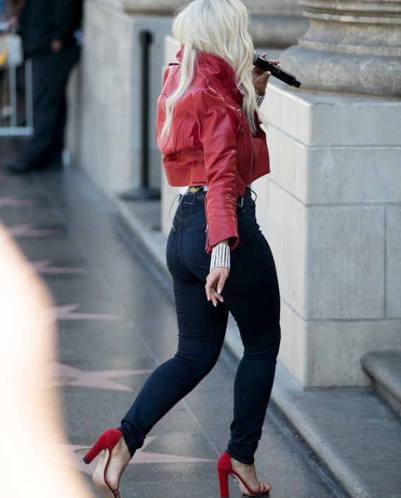 Bebe Rexha The Way I Are Red Leather Jacket (4)