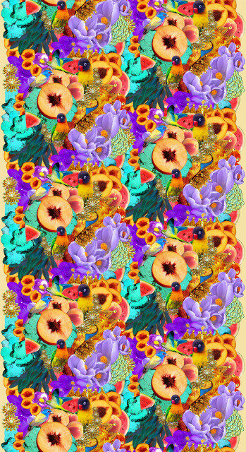 Peach Half Drop Repeat #collage #pattern