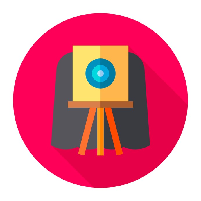 See more icon inspiration related to photo, art and design, furniture and household, photograph, photo camera, electronics, old, retro, vintage, picture, camera and technology on Flaticon.