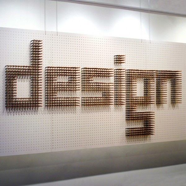 Good Design Lasts #wall #pencil #typeface #installation