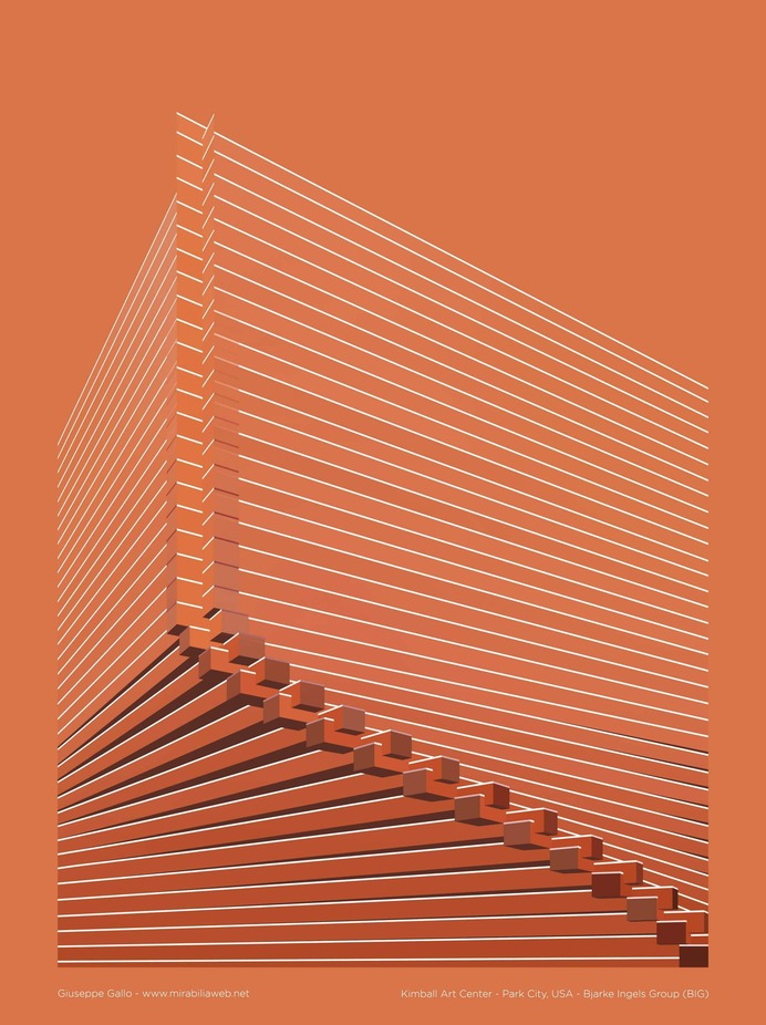 Poster of Kimball Art Centre, design Giuseppe Gallo, Bjarke Ingels Group - BIG Syntax poster Series