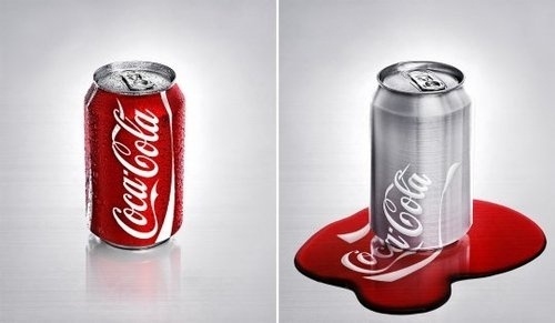 Funny Picture: Melting Coca Cola #conceptual #coca #photohop #melting #cola