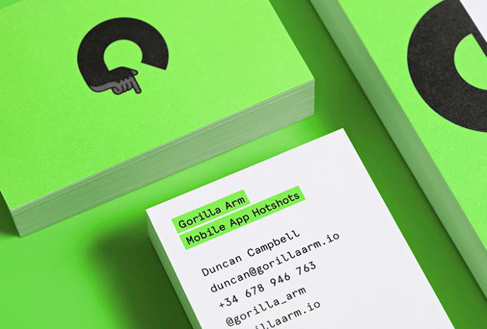 Gorilla Arm by Forma & Co #print #illustrations #green #business card