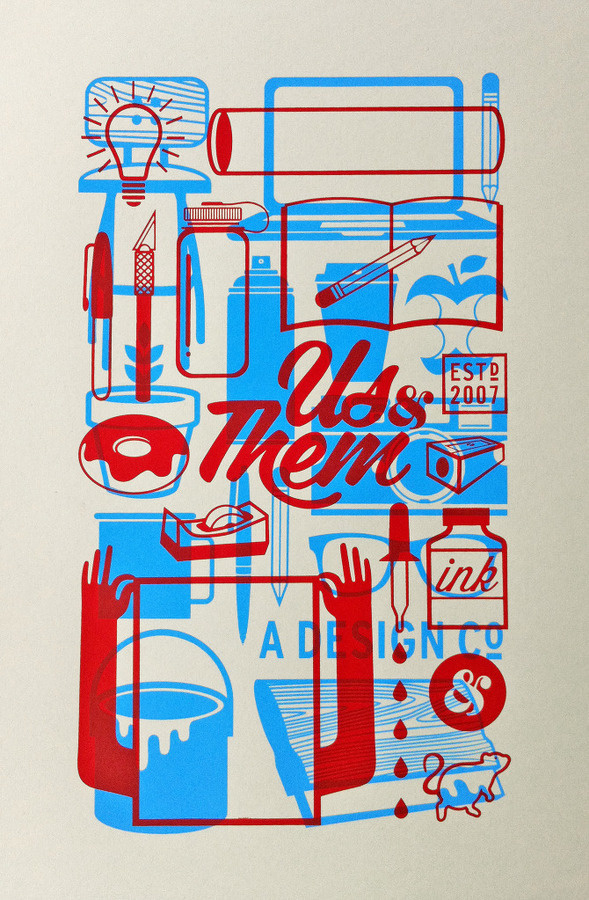 Self Promo Us & Them Studio #them #lettering #script #self #& #illustration #poster #promo #us #typography