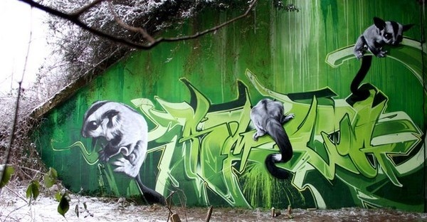 Animals in unique realistic graffiti street art #graffiti #realism #street #art #realistic