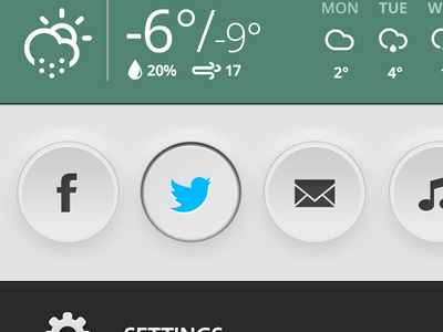 Weather and buttons #twitter #interface #ui #buttons