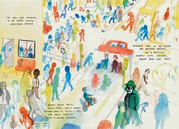 Topipittori: Un libro affollato #illustration #crowd #watercolour #street