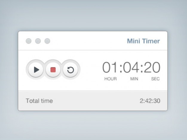 Simple timer with buttons Free Psd. See more inspiration related to Buttons, Psd, Simple, Timer, Material, Interface, Horizontal, Mini and Psd material on Freepik.