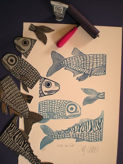 Fish stamps! #illustration #fish #stamps