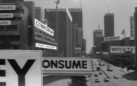 XLVIII — MEDIUM: EXTRA LARGE #live #cityscape #city #they #consume #john #carpenter #obey #typography