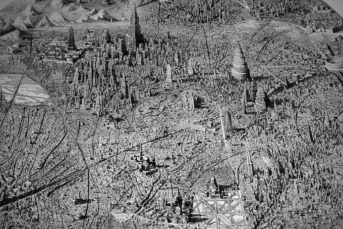 Jaw Dropping Pen and Ink Cityscapes That Seem to Sprawl into Infinity by Ben Sack #sculpture #art