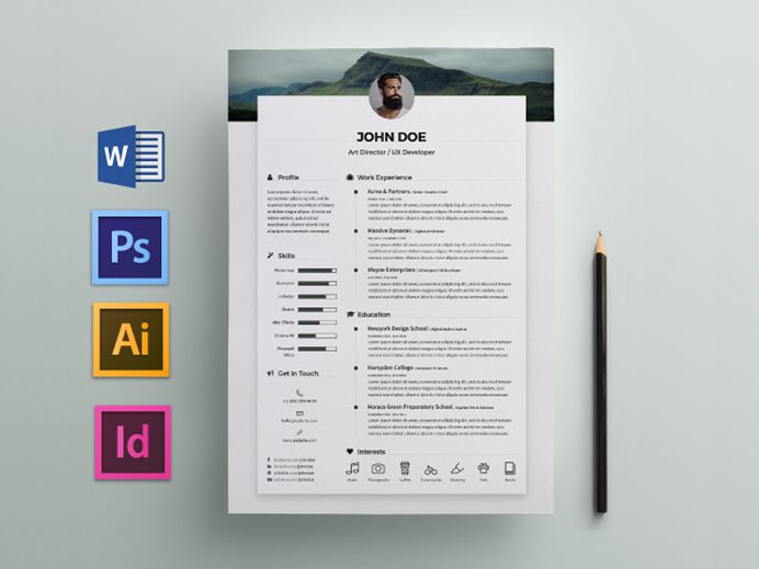 Free Elegant Resume / CV Template for Any Job Opportunity