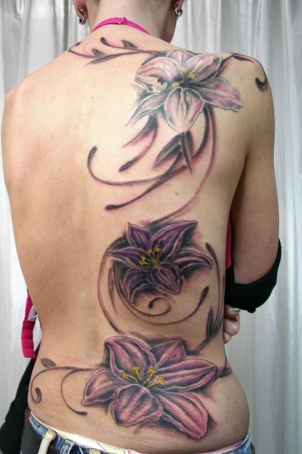 27 backpiece flower tattoo600_900 #tattoo #lily #designs