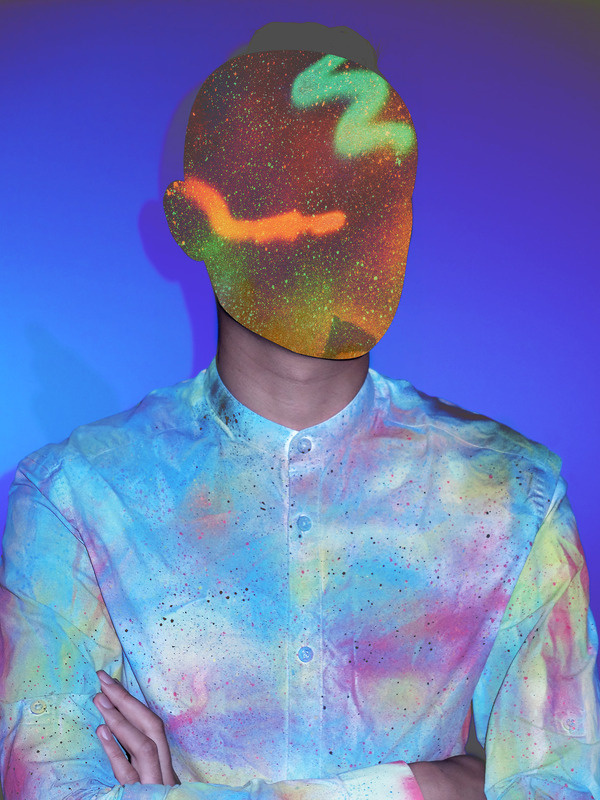 Space is the limit Summer collection alessandrobertelle.com #model #universe #space #shirt #spraypaint #fashion