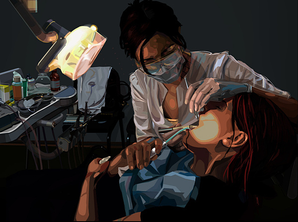 illustrations #vector #sako #chabukiani #tako #dentist #illusration