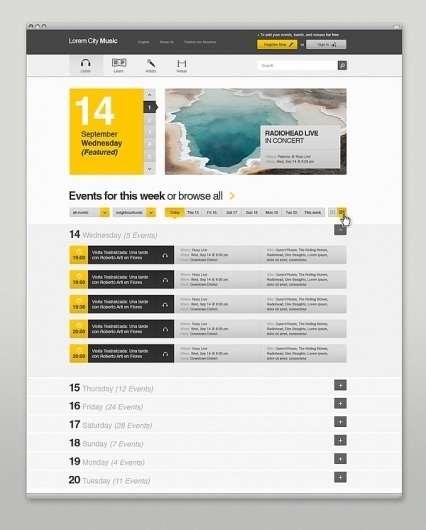 Event & Music Website on the Behance Network #website