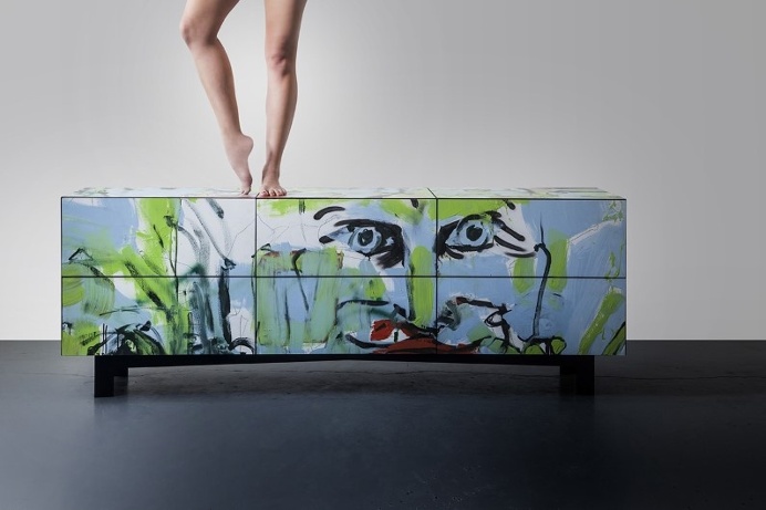 Cabinet, graffiti, furniture, modern, street, interior