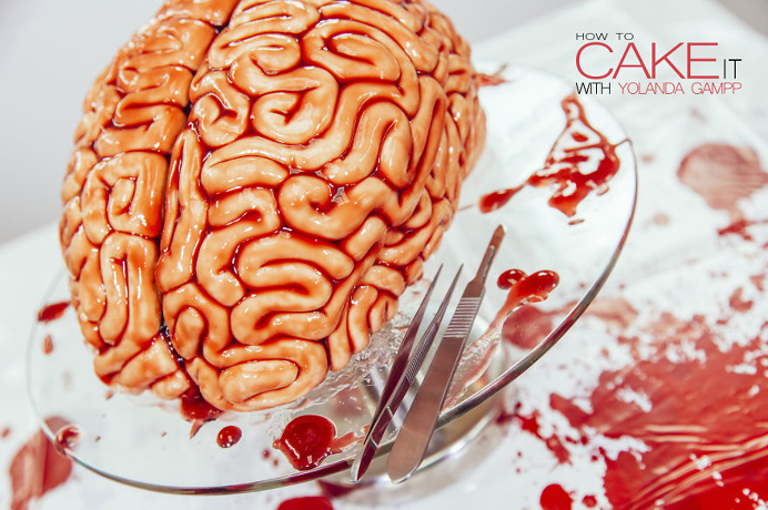 How To Make A Red Velvet Brain Cake For Halloween #Halloween #Halloween_idea #cake_decor #cake for halloween