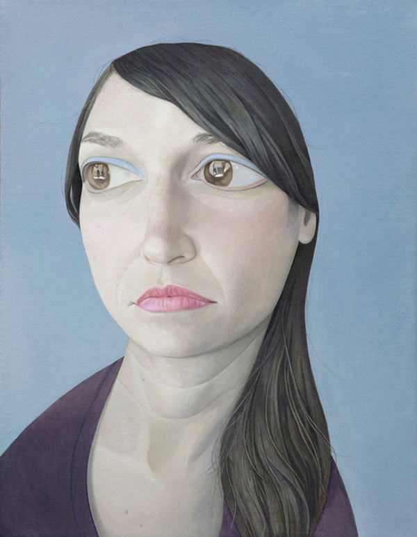 Paintings by Travis Collinson #exaggerated #blue #sad #woman