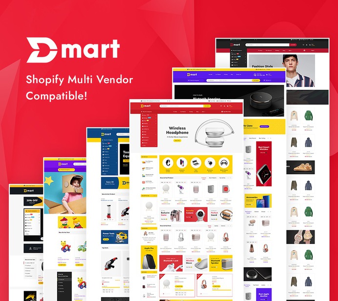 #Dmart - #Shopify #Multipurpose #Responsive #Theme | #TemplateTrip #eCommerce #Website #Design